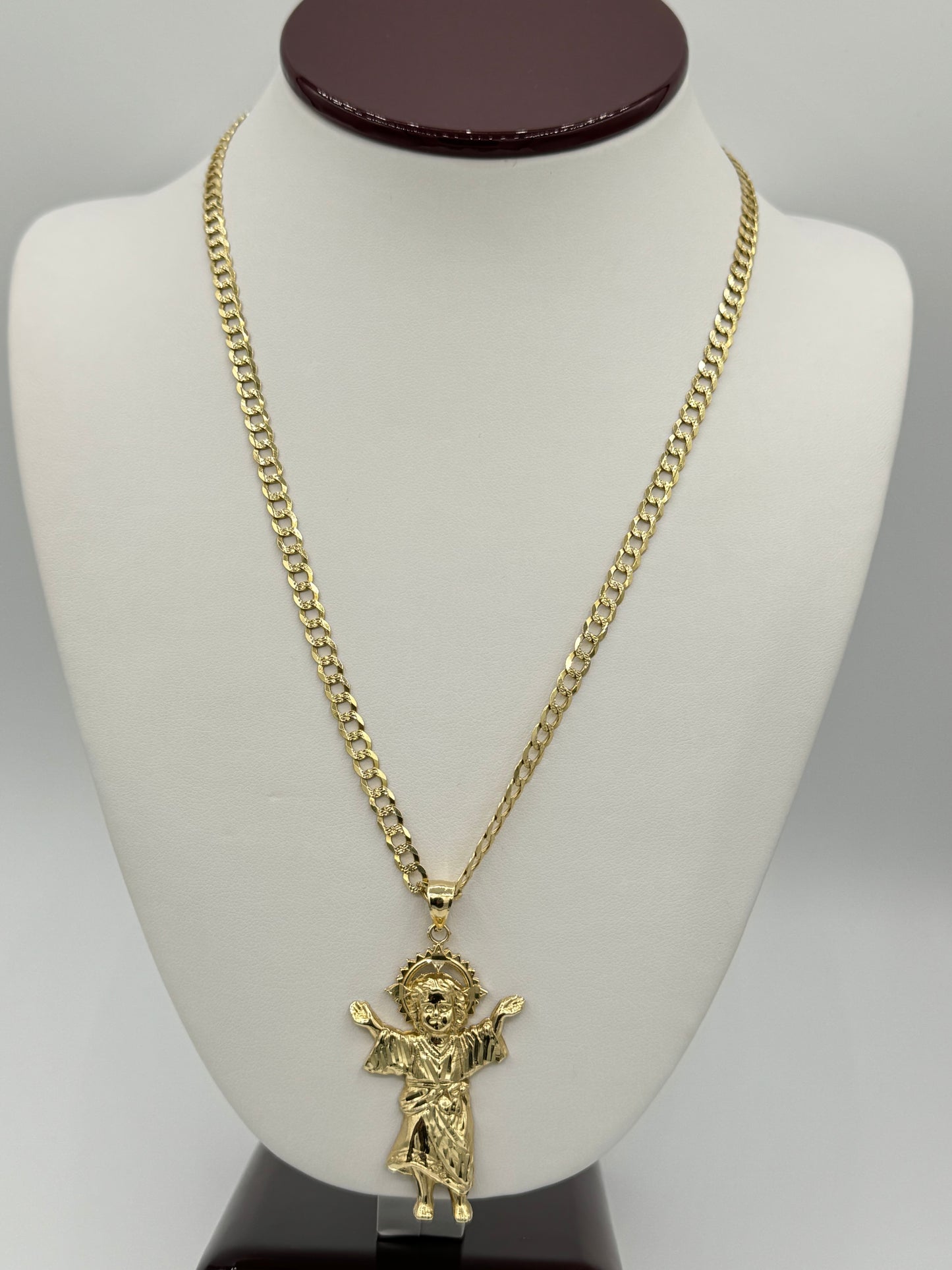 4.70mm Cuban Chain 14K Gold with Pendant Unisex