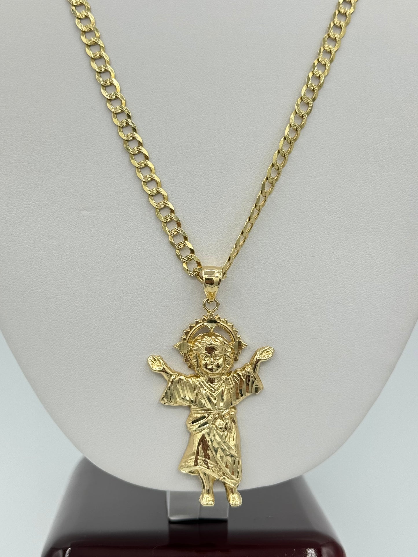 4.70mm Cuban Chain 14K Gold with Pendant Unisex