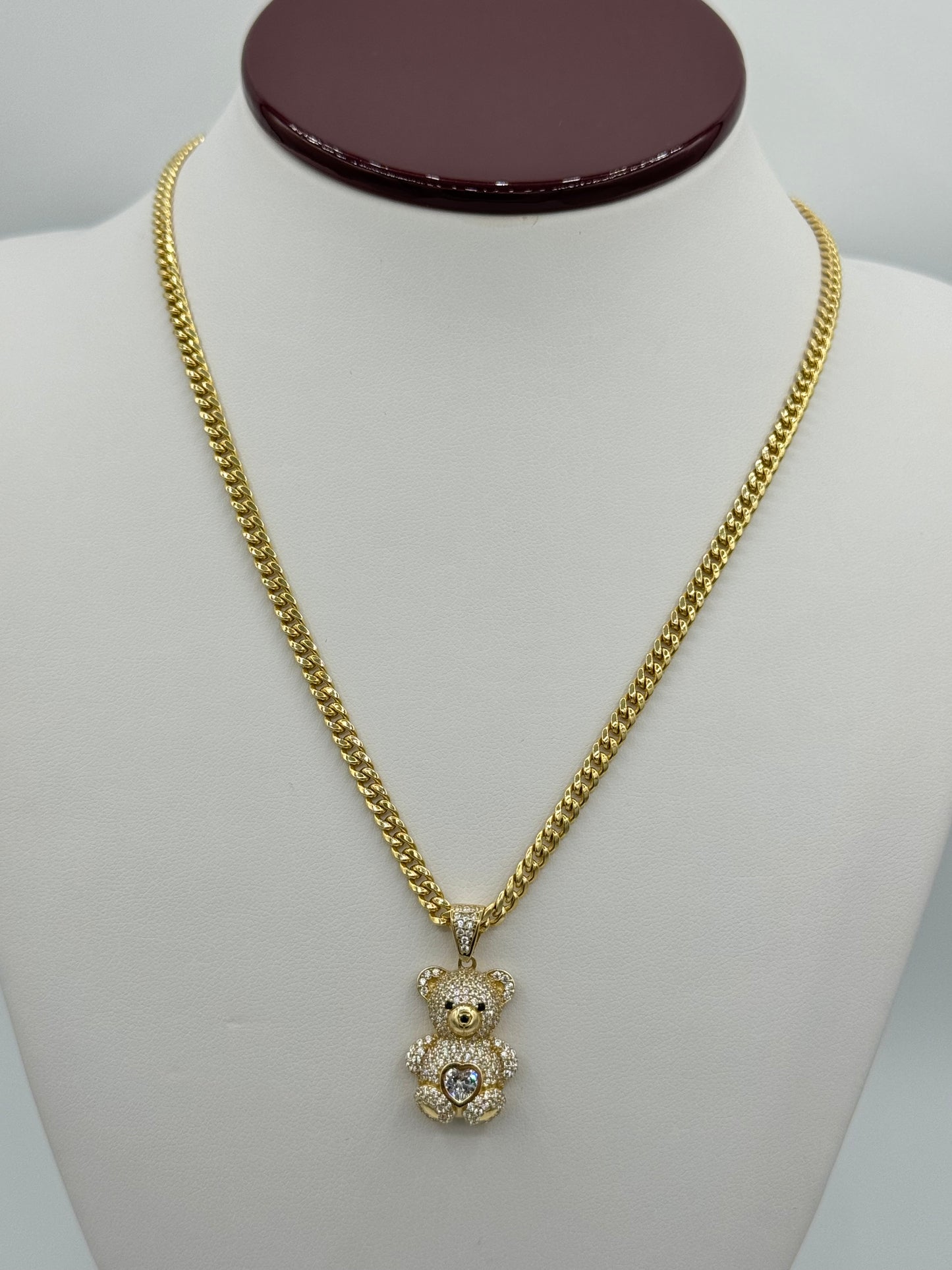 3.80mm Cuban Chain 14K Gold with Pendant