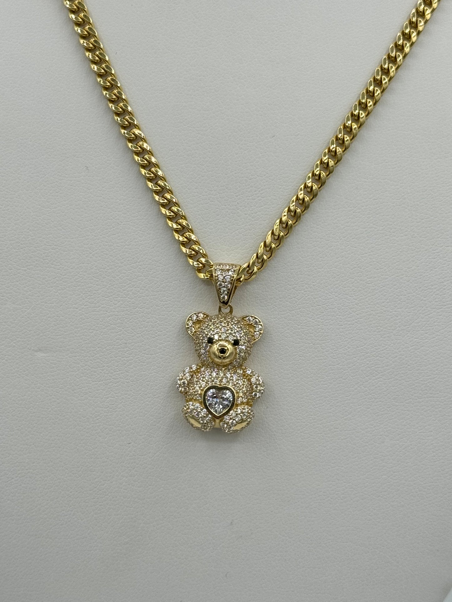 3.80mm Cuban Chain 14K Gold with Pendant