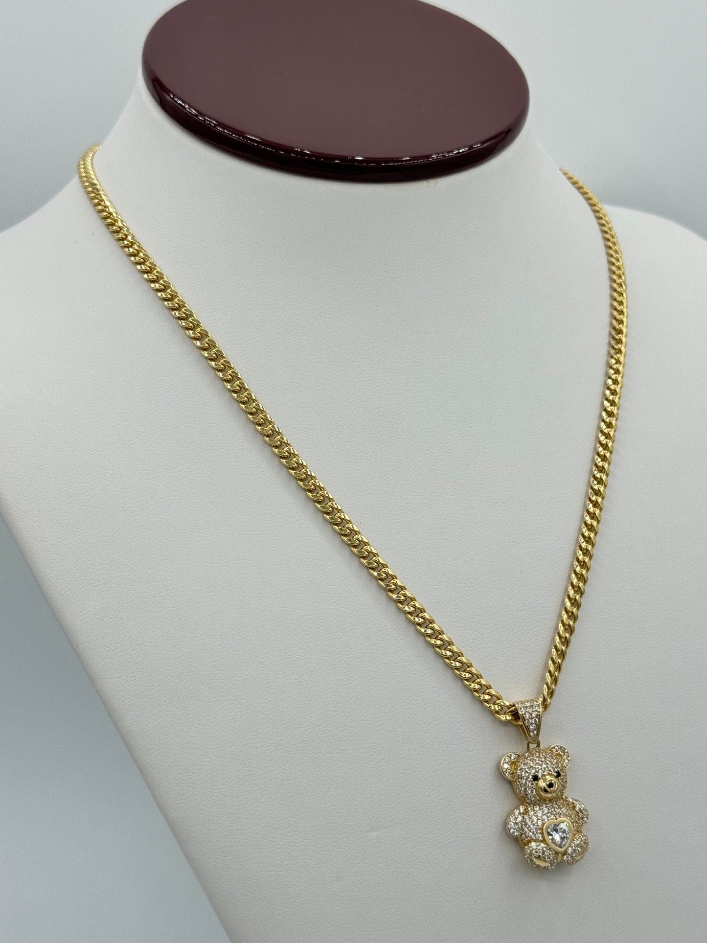 3.80mm Cuban Chain 14K Gold with Pendant